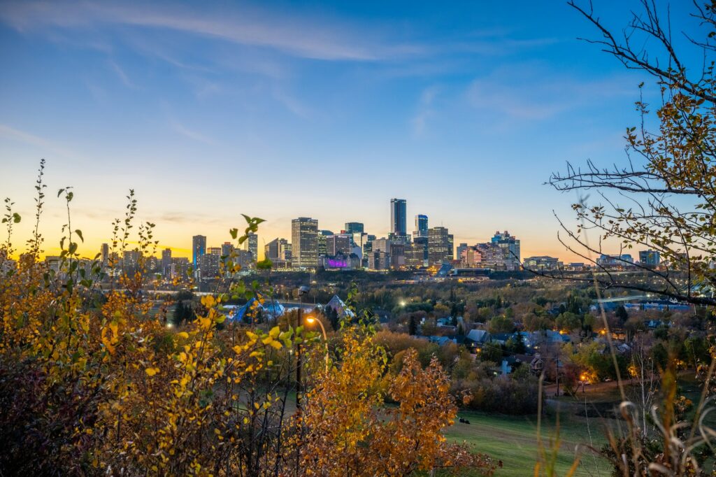 Mesmerizing view of a beautiful Edmonton Skyline, Alberta, Canada,